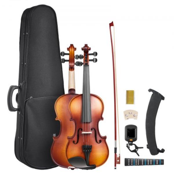 SMXTQ34XZSWHARYBA001V0 0.75 Size Violin Set for Adults & Beginners - Solid Wood Fiddle with Case, Bow & Accessories, Brown