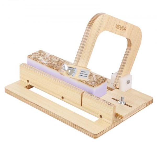 Picture of Vevor FZQGQDDQG0008DAN3001V0 Soap Cutter - 2 in. Adjustable Thickness - Wood Soap Slicer with Stainless Steel Adjustable Wire Tension - Extra Wires for Candles - DIY Making Cutting Tool