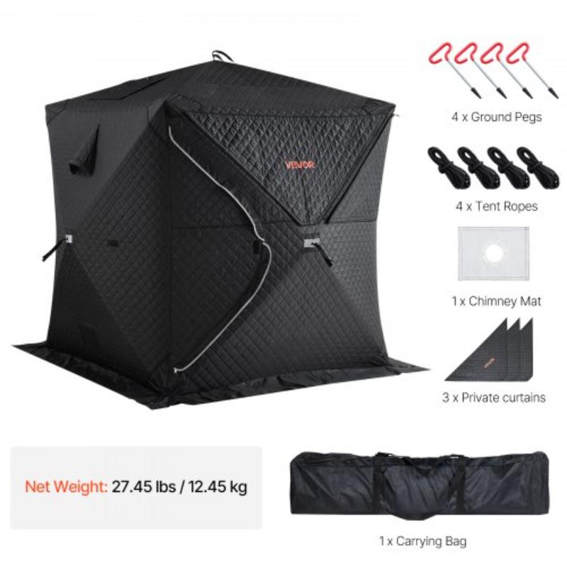 Outdoor Sauna Tent Pro - Portable Steam & Dry Sauna for 4 Persons - Heavy-Duty Oxford Cloth & Carbon Steel - Easy Setup for Camping - Black