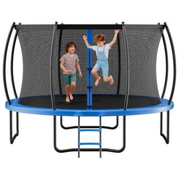 DLXYXBCWG14Y8S1CO001V0 14 ft. Outdoor Recreational Trampoline - ASTM Approved with Enclosure Net - Thick Pad for Kids & Adults - 450 lbs