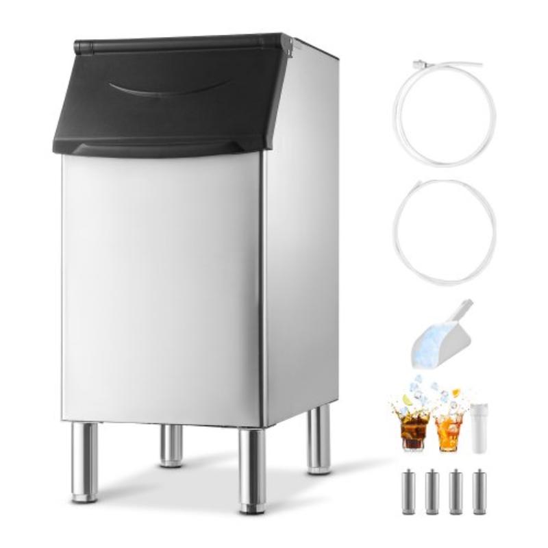 Picture of Vevor FTZBJBTX260L1AZ5P001V0 Commercial Ice Maker Storage Bin - 300 lbs Capacity Ice-Bin - Stainless Steel Commercial Ice Storage Bin with Adjustable Anti-slip Rubber Feet