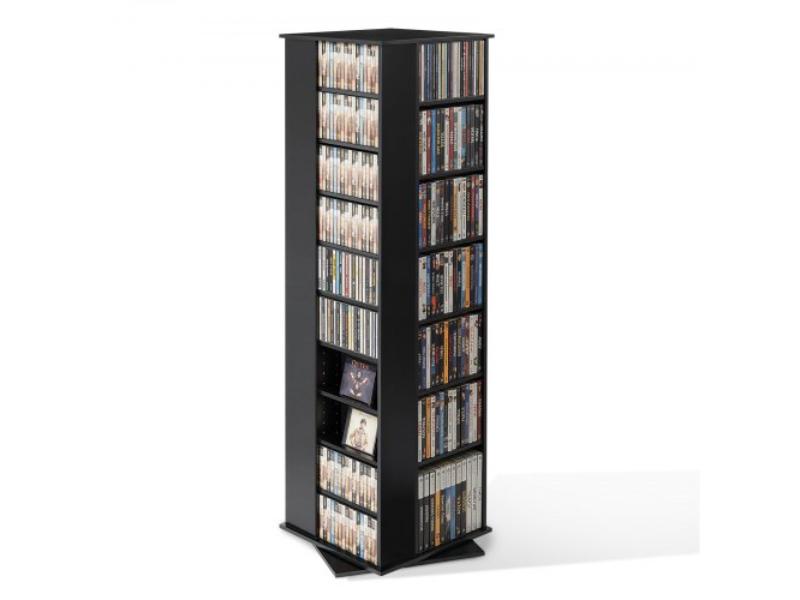 CDCCJXZS34GHL5RNW001V0 Media Storage Cabinet - CD Rack Tower - 34 Compartments Rotating Rack for CDs - DVDs - Books & Game Discs, Black