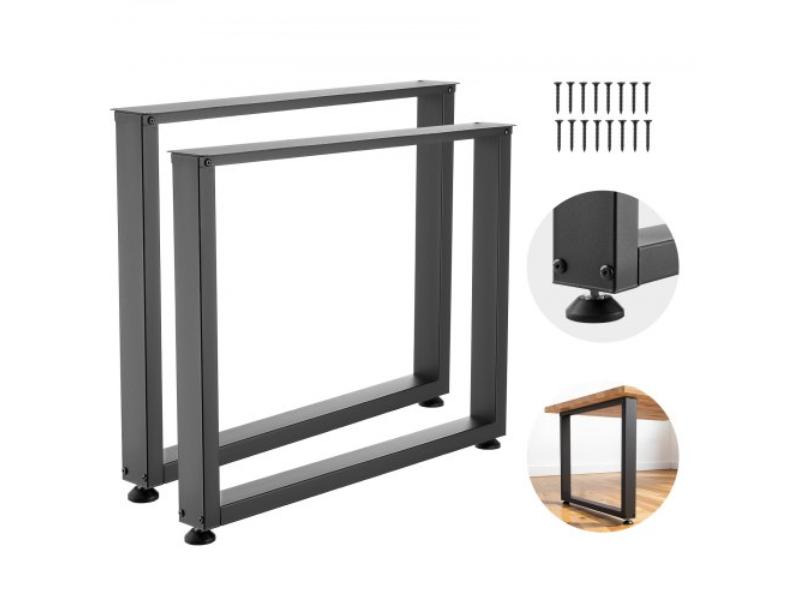 29.5 x 35.4 in. Square Steel Table Legs - Modular Design - 2204 lbs Max Load for Home Office Desk & Workbenches, Black - Pack of 2