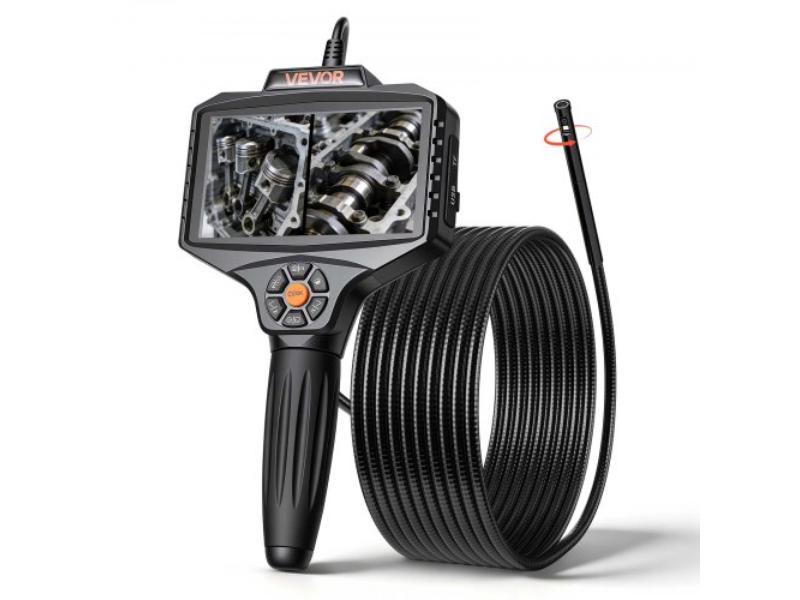 Endoscope with Light - 360 Deg View Industrial Borescope Inspection Camera - 1080P HD Rigid Snake Scope for Wall & Automotive Engine - 16.4 ft.