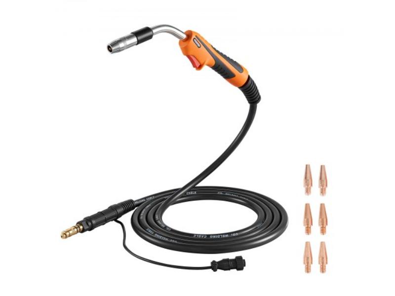 MIGHQLINCOLN2WEBK001V0 MIG Welding Gun - 250A with 15 ft. Cable - Replacement for Lincoln Magnum Pro 250L with Mig Welding Contact Tips - Pack of 7