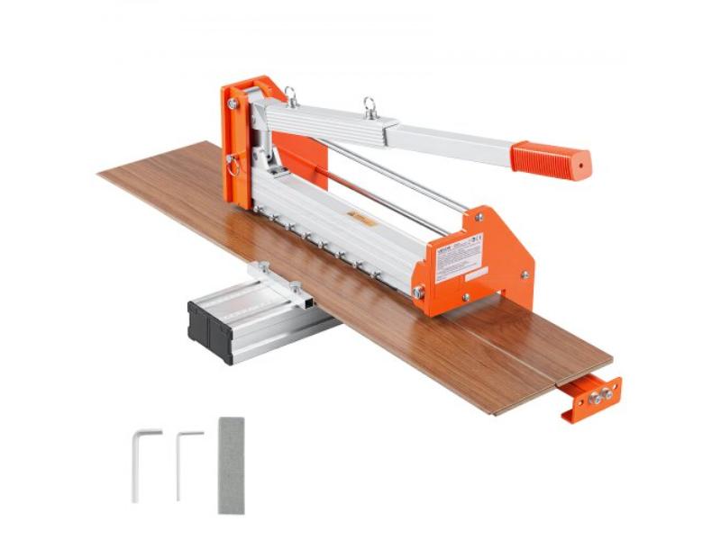 Vinyl Floor Cutter - 12 in. 12mm Thick Laminate Flooring Cutter with Labor-Saving Aluminum-Alloy Lever - Cuts Engineered Wood - Black & Orange