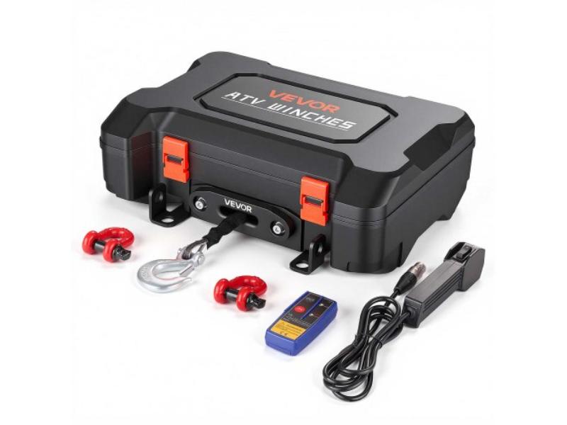 Portable Winch - 3500 lbs Capacity - 12V DC Electric Winch - Synthetic Rope - Wireless & Wired Remotes - Recovery Kit for ATV, UTV & Off-Road