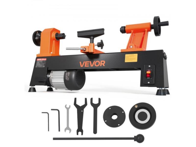 TSMGCC25K05H128L7001V1 Wood Lathe - 0.5 HP - 10 x 18 in. - 5 Speeds 780-1320-1920-2640-3840 RPM with Tool Rest & Wrenches - Heavy Duty for Beginners