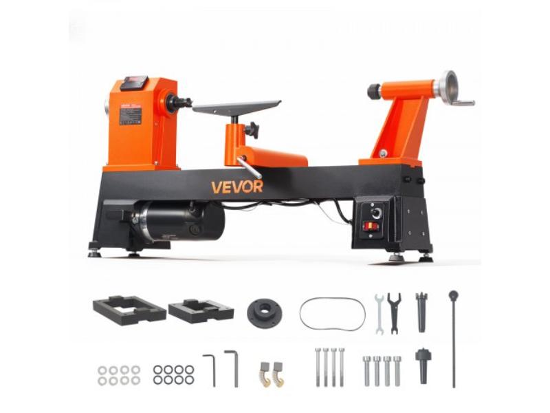 Wood Lathe Machine - 1 HP - 14 x 20 in. - Variable Speed 150 to 3500 RPM - Up to 16 in. Swing Over Bed for Professional Woodworking