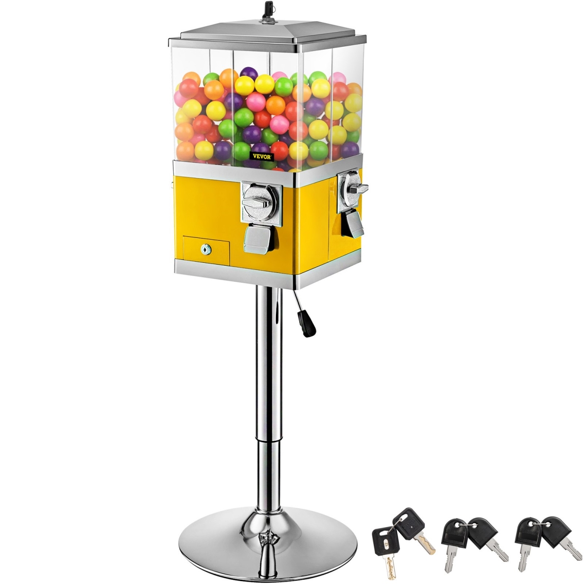 Picture of Vevor KXZSTTGJHSBDDF6BLV0 Gumball Machine with Stand for 1 in. Gumballs&#44; Yellow