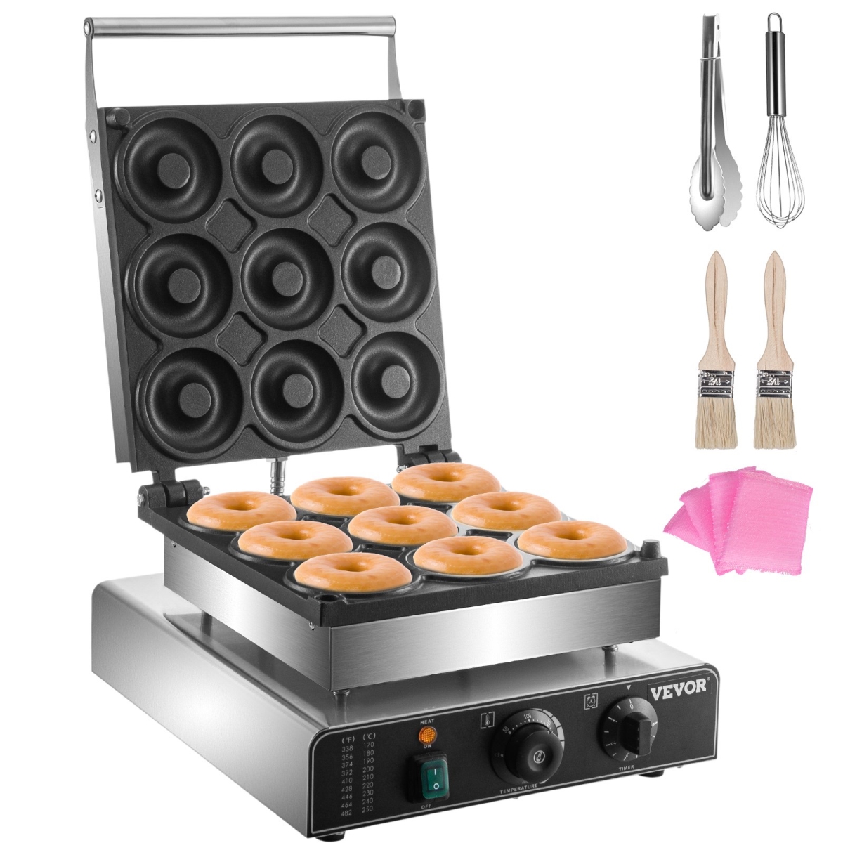Picture of Vevor TTQJGMC9110VXEFFIV1 2000W 9 Holes Commercial Donut Maker Machine