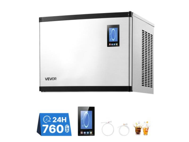 Commercial Ice Maker - 690 lbs Ice Production - Stainless Steel - Ice Ready in 15 Minutes - Self-Cleaning Ice Tray - AC 220-240V 60Hz - Pack of 270