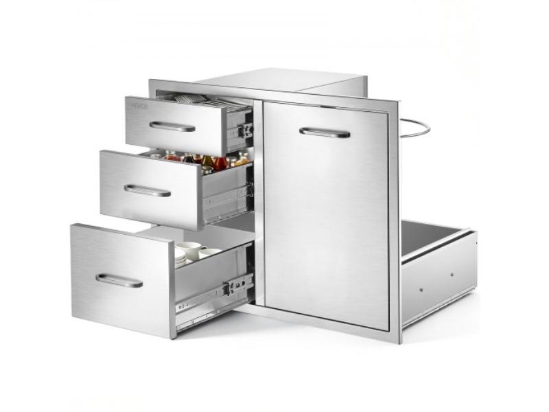 ZHHWJ20X225XZ5TVJ001V0 Outdoor Kitchen Drawer Combo - 23 x 21 x 30 in. Propane Ring for BBQ Island Storage - Patio Bars & Grill Station with Handle