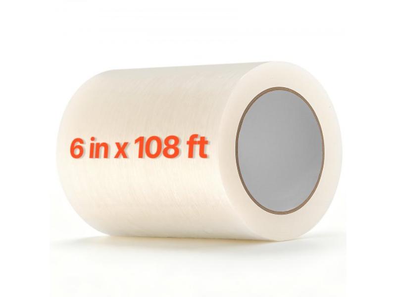 Greenhouse Repair Tape - 6 in. x 108 ft - 6.3 Mil Clear Polyethylene Patch for Plastic Sheeting & Tent Seaming Sealing - Waterproof & Sun-Resistant