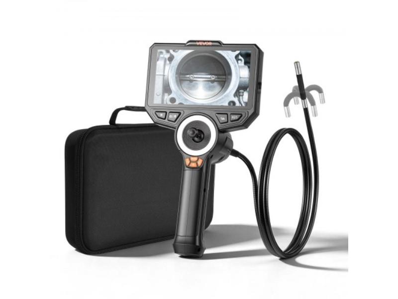 Articulating Endoscope - 4-Way 360 Deg Borescope - 6 in. HD Screen - 1920 x 1080 - 8X Zoom - IP67 Waterproof - 4.9 ft. Cable for Auto & Plumbing
