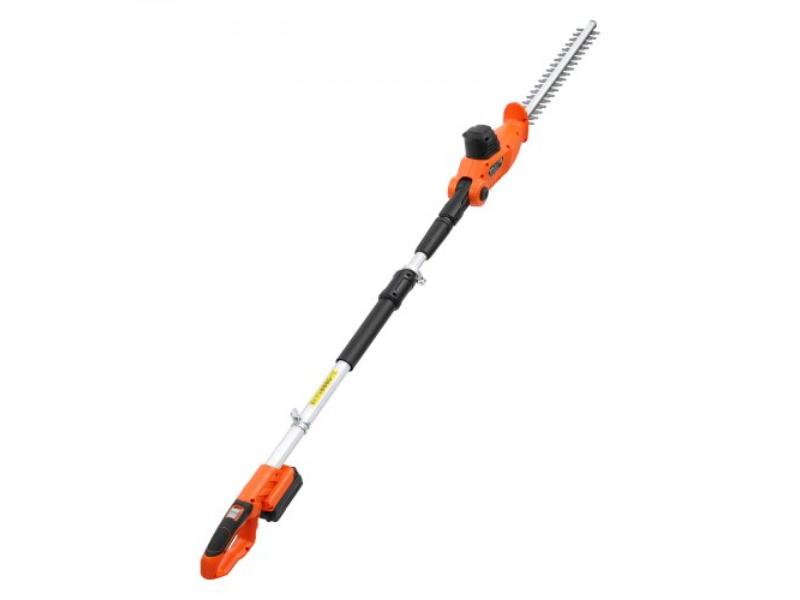 Cordless Pole Hedge Trimmer - 20V Electric Bush Trimmer Kit with 18 in. Double-Edged Steel Blade - 74-94 in. Telescoping Design for High Branches