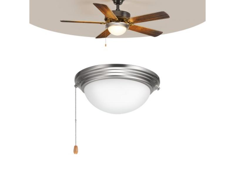 Ceiling Fan Light Kit - 750 lm - - Modern Replacement Fixture for Living Room - Dining Room & Bedroom - Frosted Milk Glass Shade - Brushed Nickel