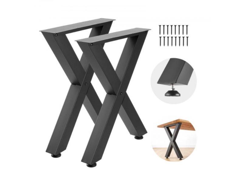 29.5 x 23.6 in. Steel Table Legs, Modular Design - 2204 lbs Max Load for Home Office & Coffee Tables, Black - Pack of 2