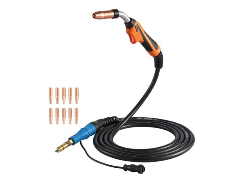 MIGHQMILLERM4FBFB001V0 250A MIG Welding Gun with 15 ft. Cable - Replacement for Miller MDX-250 - Mig Welding Contact Tips - Pack of 11