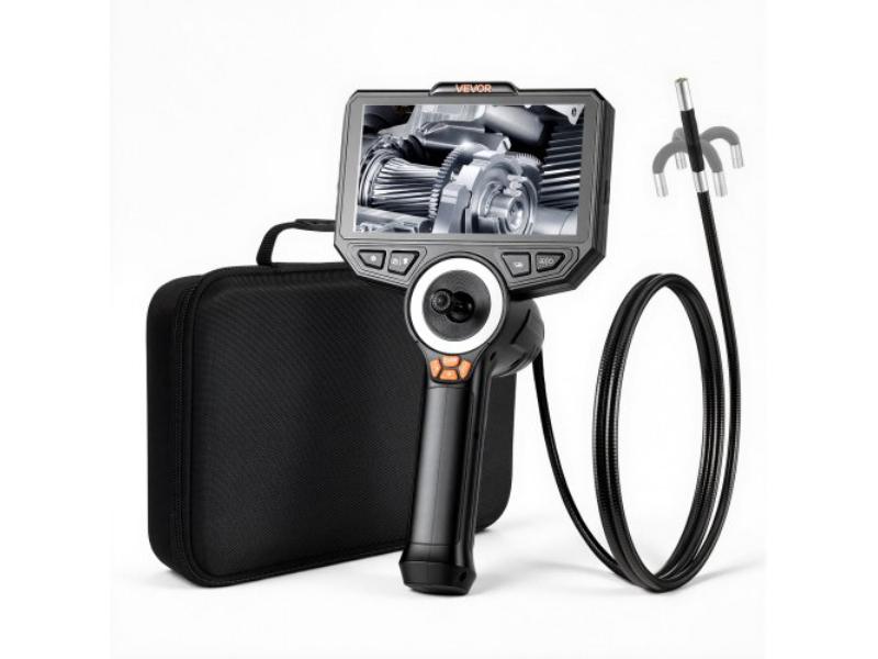 VEVOR Articulating Endoscope with Light, 4-Way 360° Articulated Borescope Camera, 0.24' Slim Lens 1920 x 1080, 6' HD IPS Screen, 7000mAh Battery,...