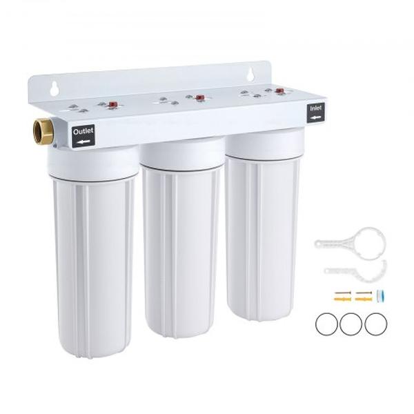 FCLSQSXBDDZZF0QF3001V0 RV Water Filter System, 5-Micron 3 Stage Premium RV Water Filtration System Replacement with Three Cartridges