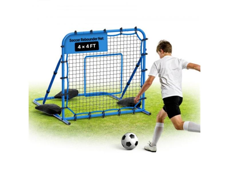 Soccer Rebounder Net - Quick-Switch Angle Goal Rebounder for Control & Passing Practice - Heavy-Duty Iron Frame & PE Net - 3.7 x 3.7 ft.