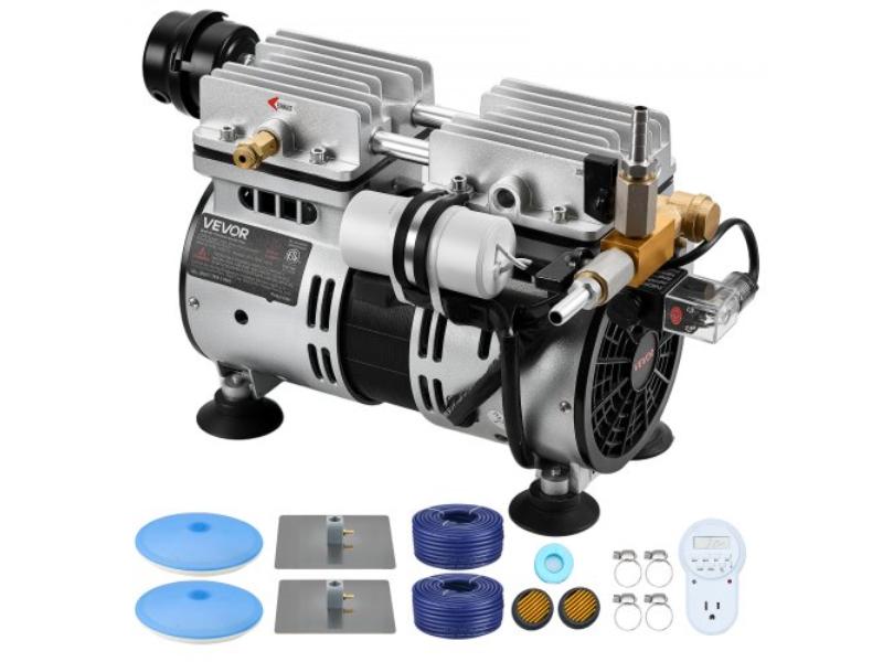 Pond Aerators - 5.2 CFM Aeration System for Lakes up to 3 Acres - 0.75HP Air Compressor - 2 Diffusers & Two 100 Weighted Tubings
