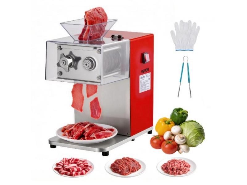 Meat Cutting Machine - 850W Commercial Slicer - 3.5 mm Stainless Steel Blade for Boneless Meat & Soft Vegetables - Electric Food Slicer