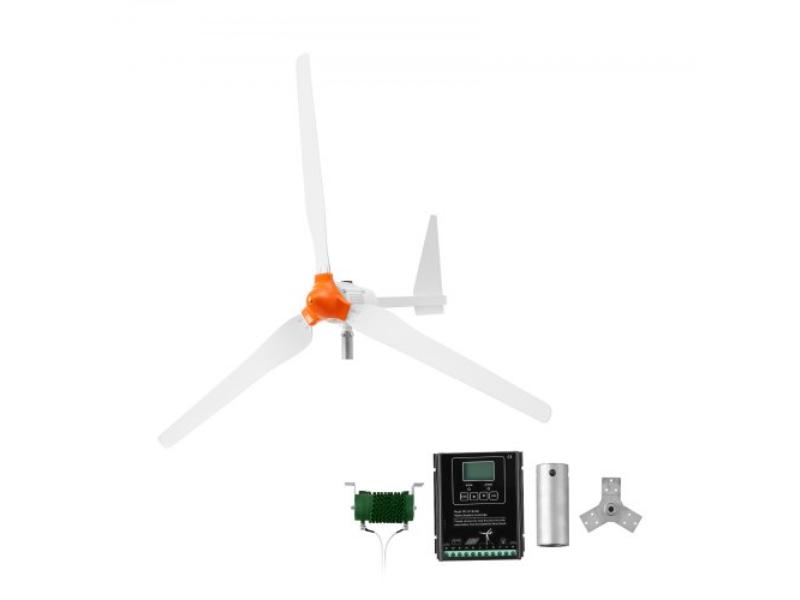 1500W 24V Wind Turbine Generator - 3-Blade Kit with Hybrid Controller - Efficient 3-Phase AC Generator for RV - Boat - Home & Farm