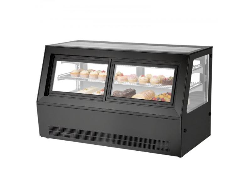 Refrigerated Display Case - 7.1 cu. ft. Countertop Pastry Display Case - 2-Tier Commercial Cake Refrigerator with LED Lighting - TURBO Cooling