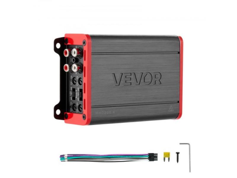 4-Channel Car Audio Amplifier - Class D Full Range - 2 Ohm Stable - Bridgeable - 4 x 120W at 4 Ohm - 200W at 2 Ohm - Titanium Gray