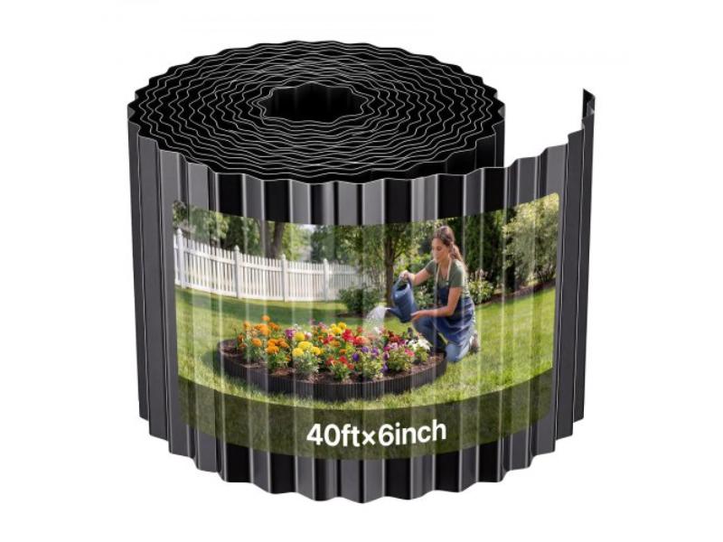 JSPZJDXG40FTPWASY001V0 40 ft. x 6 in. Galvanized Steel Metal Landscape Edging for Landscaping with Gloves
