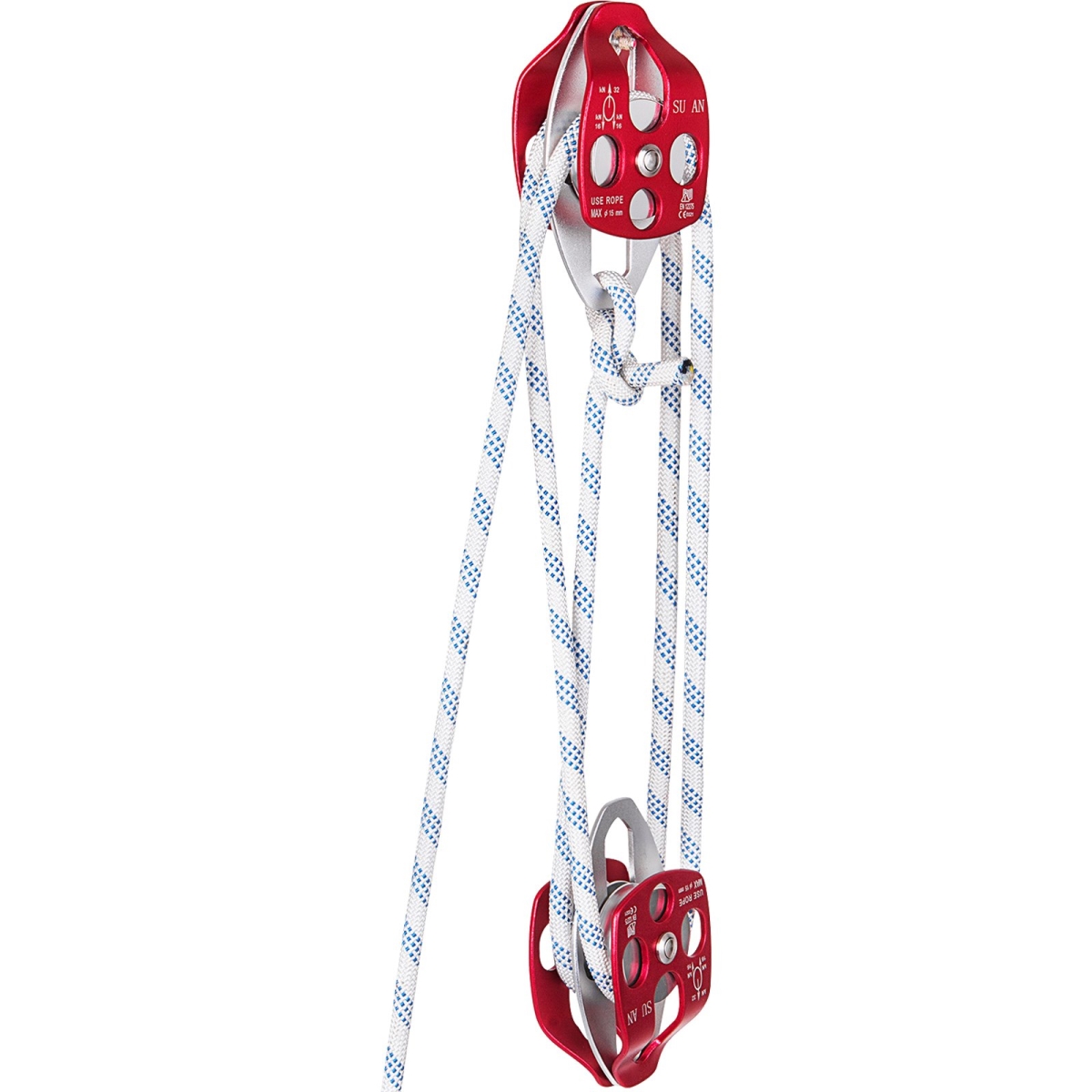 Twin Sheave Block and 1/2 inch Braid Rope and Tackle 7700LBS Pulley 200Ft