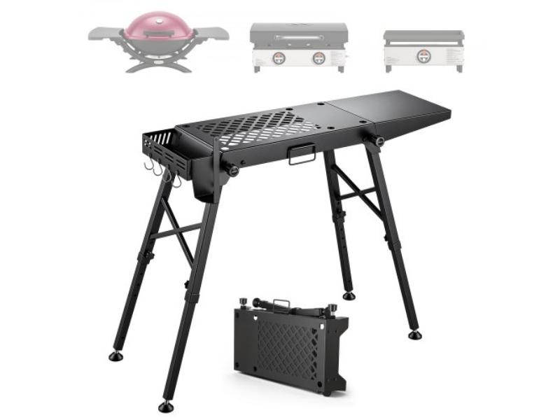 ZJKSKZZXTJK42W2NK001V0 41 x 12 in. Camping Folding Grill Table Stand for 17 & 22 in. Picnic BBQ Tailgating & 350 lbs Capacity Outdoor Cart