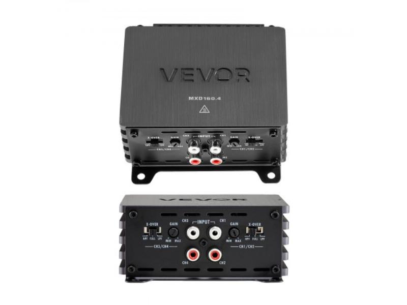 4-Channel Car Audio Amplifier - Class D Full Range - 2 Ohm Stable - Bridgeable - 4 x 110W at 4 Ohm - 160W at 2 Ohm - Titanium Gray