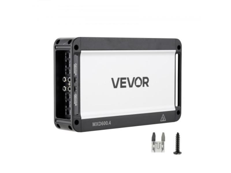4-Channel Car Audio Amplifier - Class D Full Range - 2 Ohm Stable - Bridgeable - 4 x 420W at 4 Ohm - 600W at 2 Ohm - Sandblasted Black