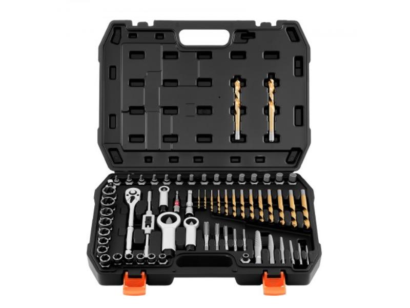 Screw Extractor Set - 63-Piece - Nut & Bolt Extractors - Taps - Drill Bits - Wrenches & Adapters - Storage Case for Rounded & Stripped Fasteners