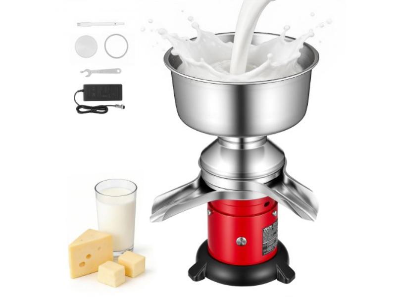 Electric Milk Cream Separator - 60 LH Output 10500 RPM Milk Cream Centrifugal Separator - 304 Stainless Steel - 4.5 L Bowl Capacity - 40W & 100-240V