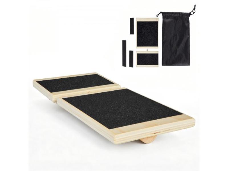 FXBYTSSMDCB1WAWQF001V0 Balance Board - Wobble Trainer for Adults - Ankle Strengthening - Non-Slip Wood - Compact with Storage Bag