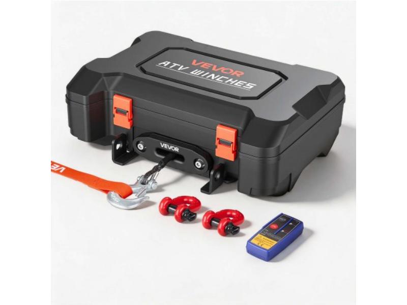 Portable Winch - 4500 lbs Capacity - 12V DC Electric Winch - Synthetic Rope - Wireless & Wired Remotes - Recovery Kit for ATV, UTV & Off-Road