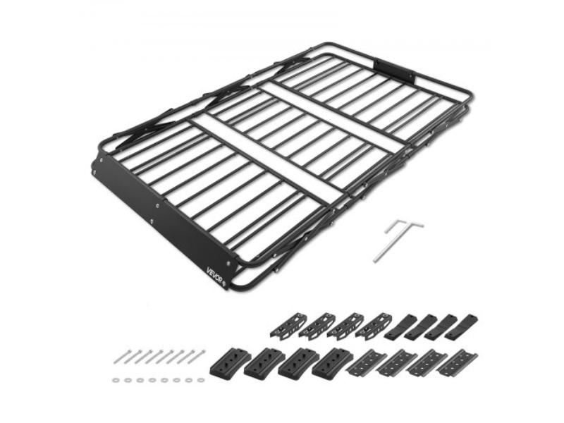 Roof Rack Cargo Basket - 64 x 39 x 4 in. - Heavy Duty Roof Top Carrier with Folding Design - 200 lbs Capacity - Universal Fit for SUV Truck Car