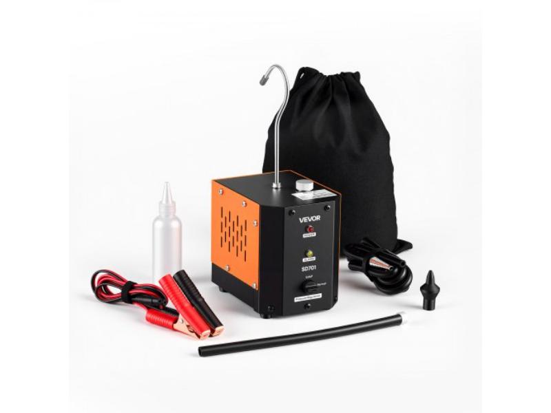 Black & Orange Automotive Smoke Machine Leak Detector - DC 12V EVAP Vacuum Diagnostic Tester with Built-in Air Pump - Adjustable Pressure for Cars
