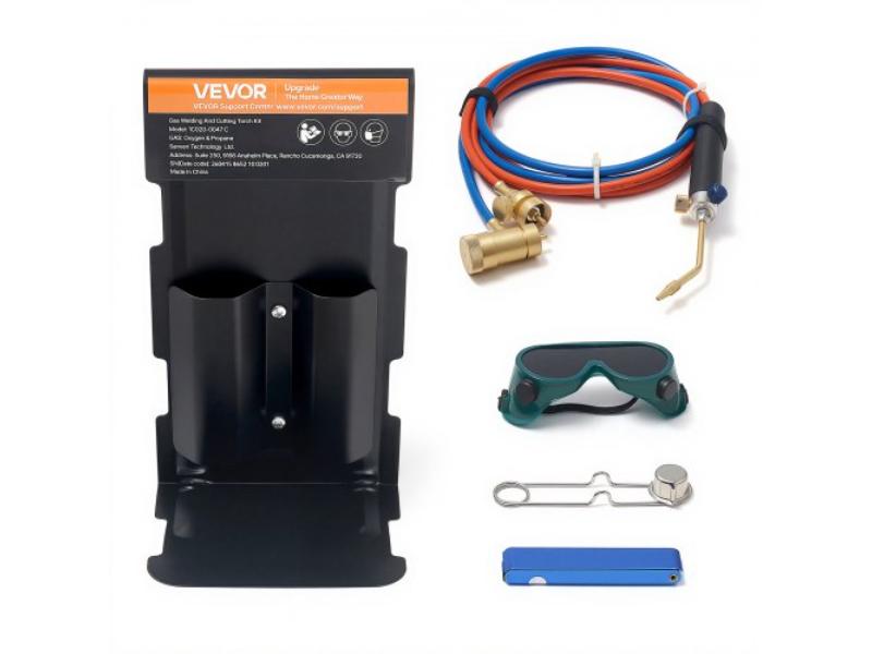 Oxygen Propane Torch Kit - Brass Welding Torch for Oxygen MAPP Gas with Dual Pressure Gauges - Portable Brazing Tool Kit for Welding & Soldering