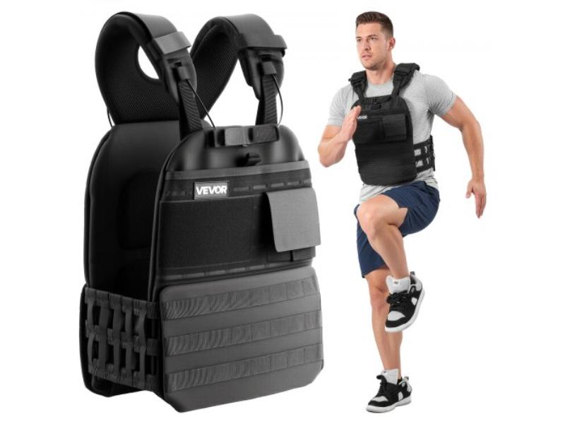 Weighted Vest - Body Weight Vest with Shoulder Pad & Reflective Stripe - Exercise Set for Strength Training - Running - Jogging