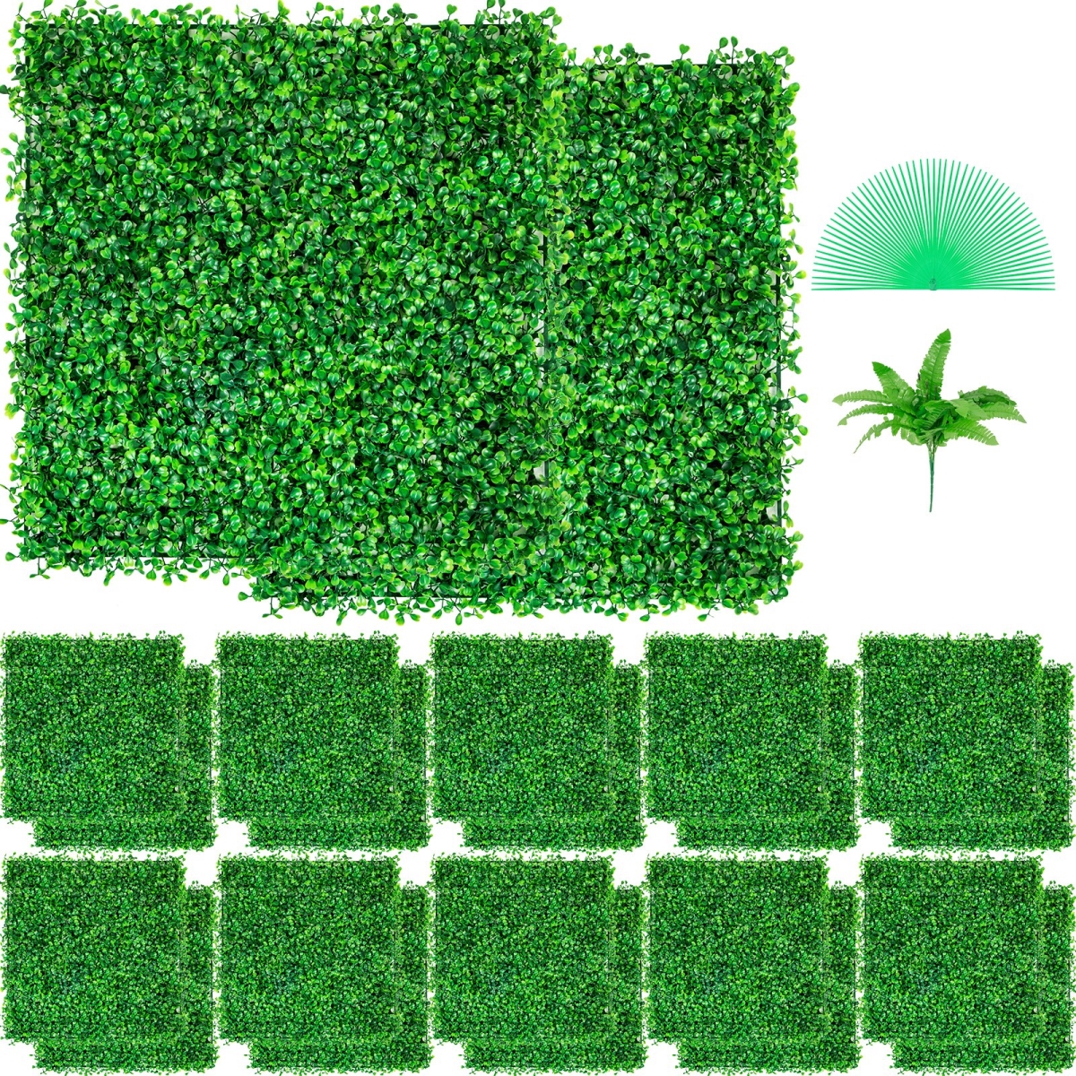 10 x 10 in. UV Artificial Boxwood Panel, 24 Piece