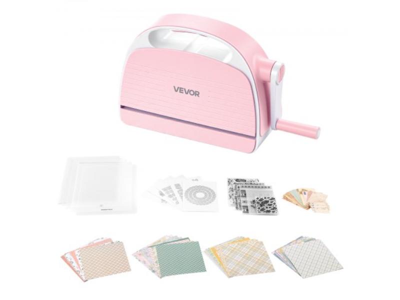 Manual Die Cutting & Embossing Machine - 6 in. Opening - Portable Set with Dies - Folders - Paper Sheets & Plates for Scrapbooking & Card Making