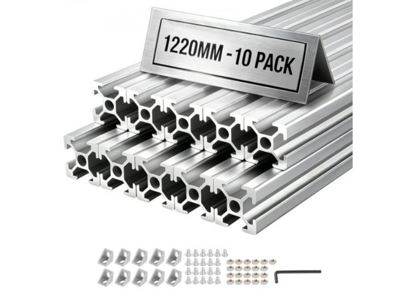 TXOBLXCDGYS2T5NQP001V0 Aluminum Extrusion Profile - 48 in. T Slot Anodized Linear Rail for 3D Printer Parts & CNC DIY Workbench - Silver - Pack of 10