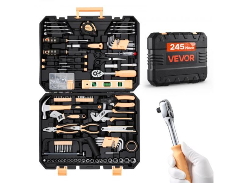Tool Kit General Household Tool Kit for Home Maintenance & DIY Projects with Portable Storage Case - High-Quality Steel - Pack of 245
