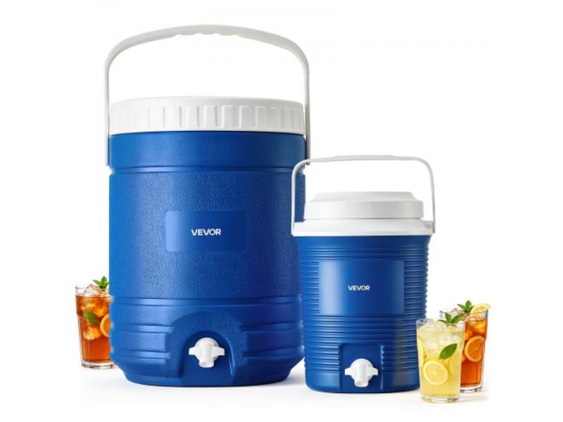 Insulated Beverage Dispenser - 2 Gal. Plus 4.8 Gal. Beverage Server for Camping Outdoor Events - Leakproof Drink Cooler with Easy Pour Spigot