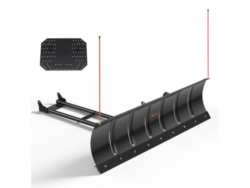 Snow Plow Kit - 60 in. Universal Plow Attachment - 3 Mount Options for Most ATVs & UTVs - Height & Left-Right Adjustable - Quick to Detach - Black